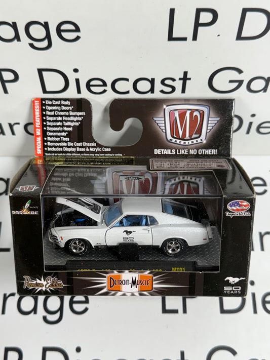 M2 1970 Ford Mustang Mach 1 White 50 Years 1:64 Diecast