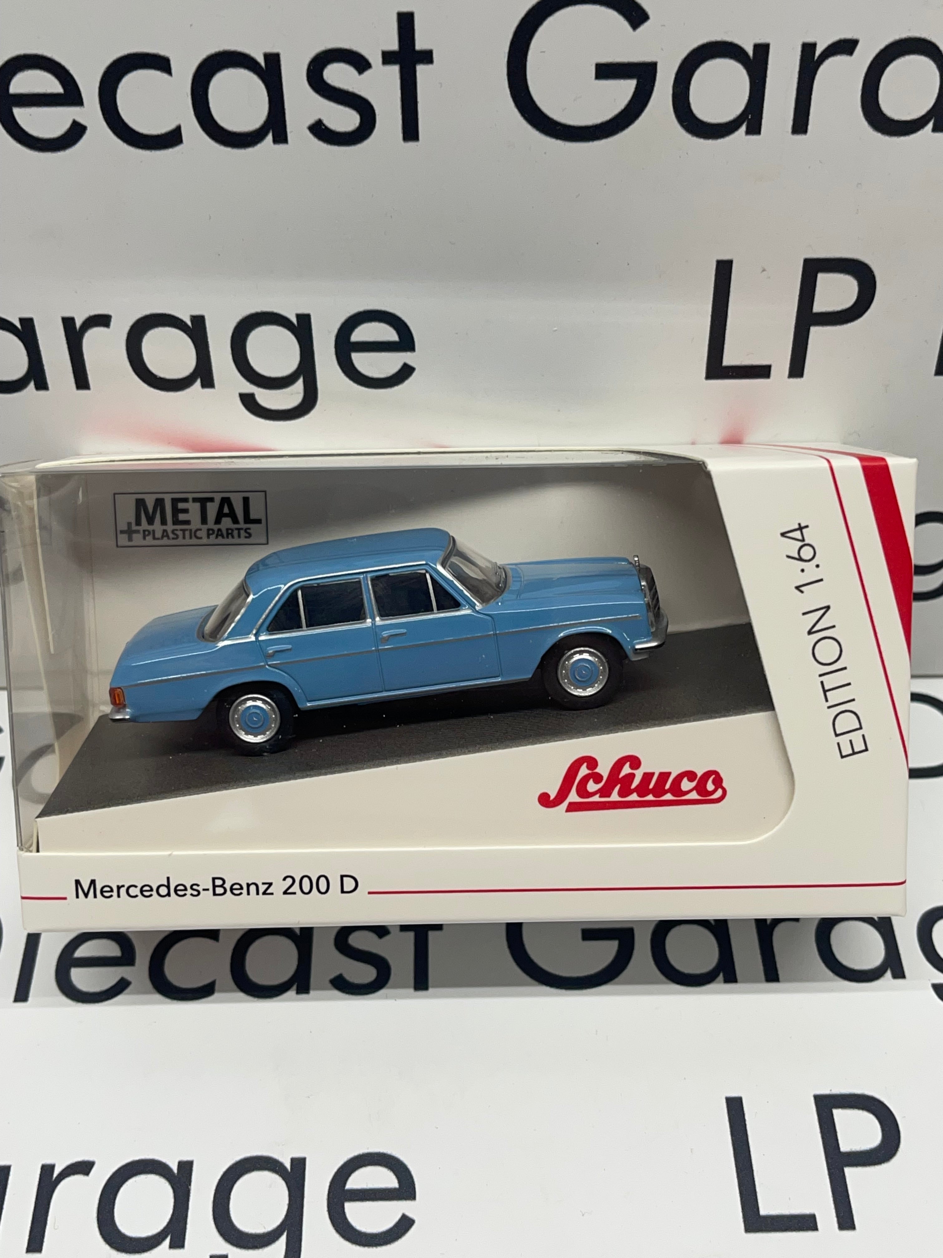 SCHUCO 1968 Mercedes Benz 200 D 4 Door Sedan Light Blue 164 Diecast
