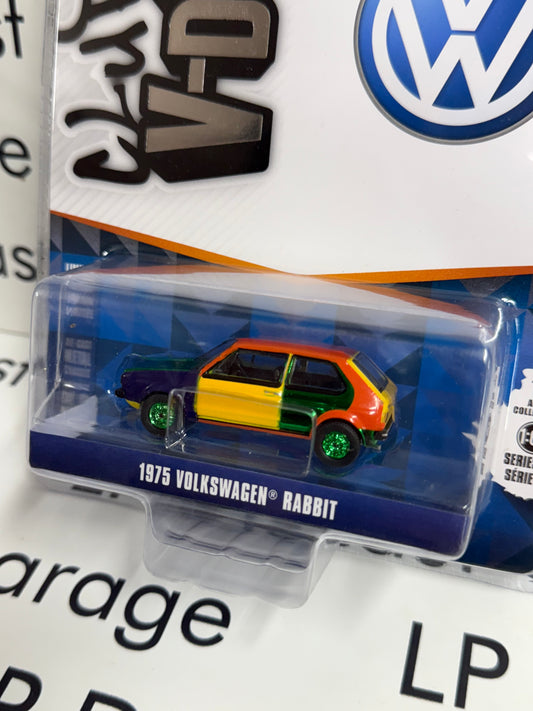 CHROME CHASE GREENLIGHT 1975 Volkswagen Rabbit Harlequin 1:64 Diecast Club V-Dub