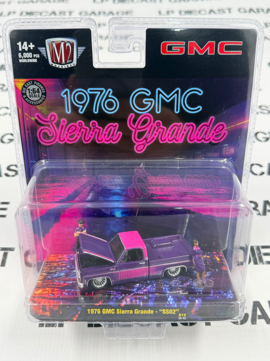 M2 Diorama 1976 GMC Sierra Grande Purple 1:64 Diecast w/ Figures