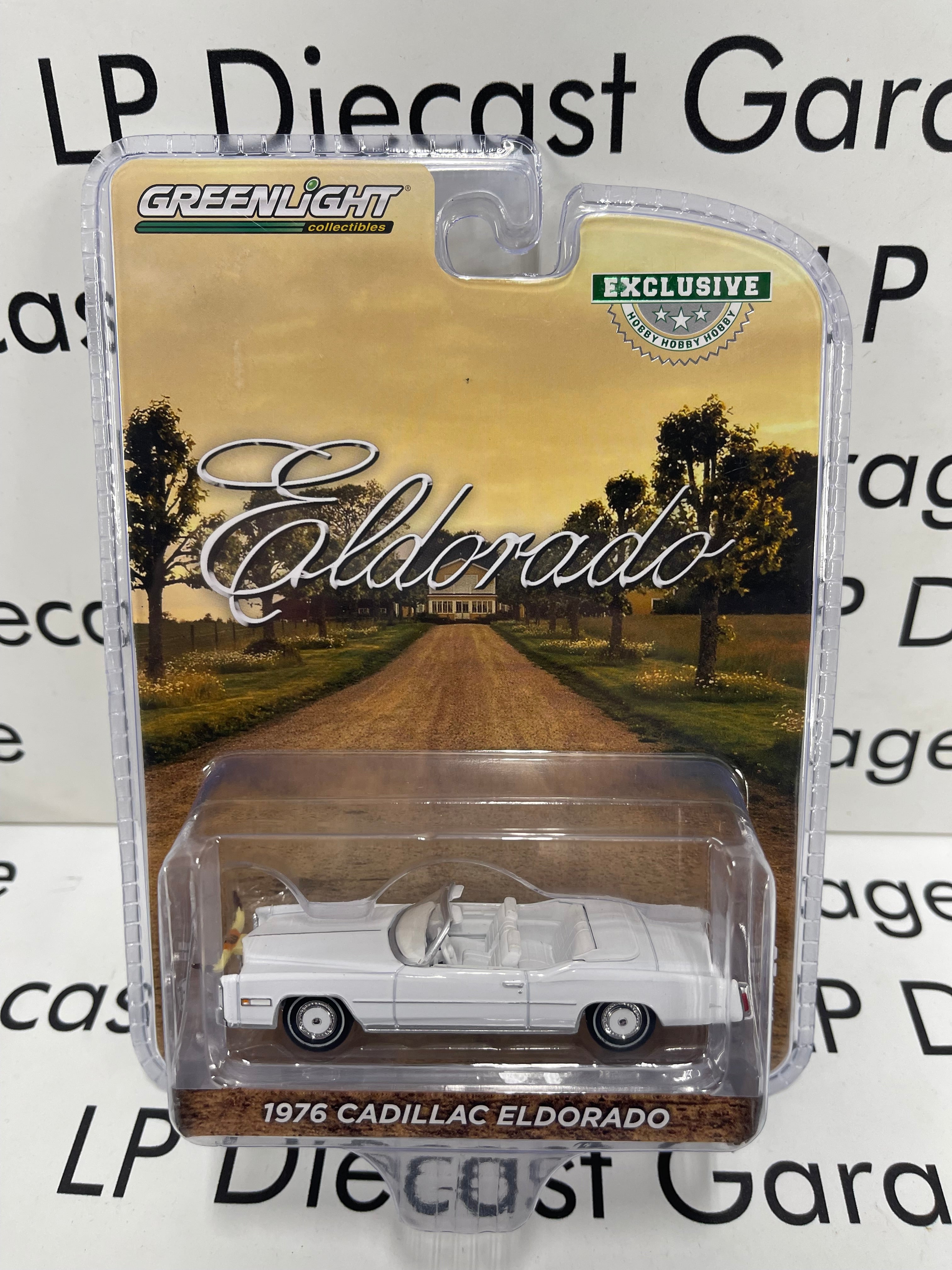 Pair of Greenlight 1:64 White 1976 Cadillac Eldorado Convertibles w/o Pair of Greenlight 1:64 White 1976 Cadillac Eldorado Convertibles w/o