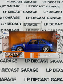 JADA 1989 Ford Mustang GT Metallic Blue 1:24 Diecast Bigtime Muscle
