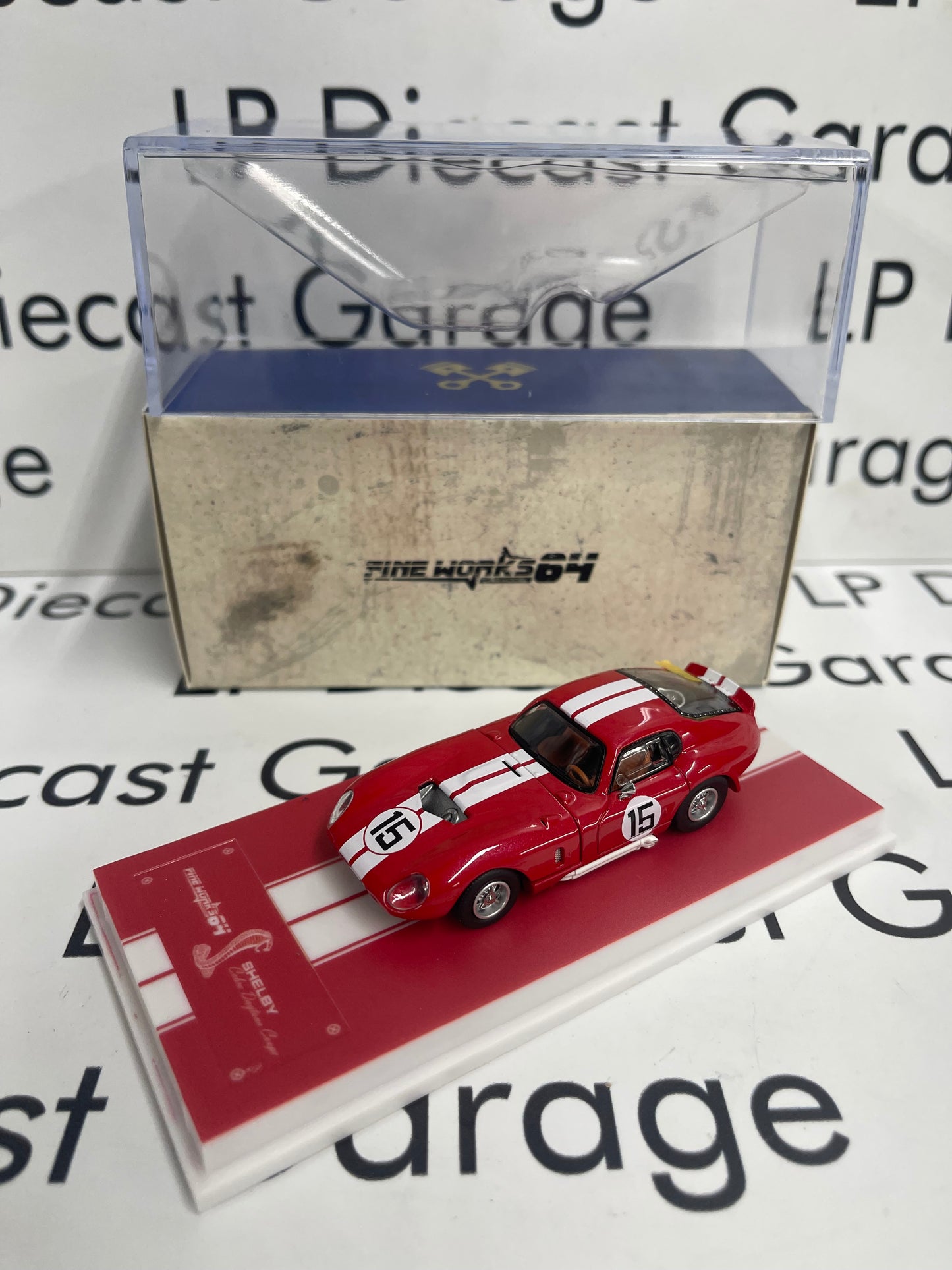 FINE WORKS 64 Shelby Cobra Daytona Coupe Red #15 1:64 Diecast