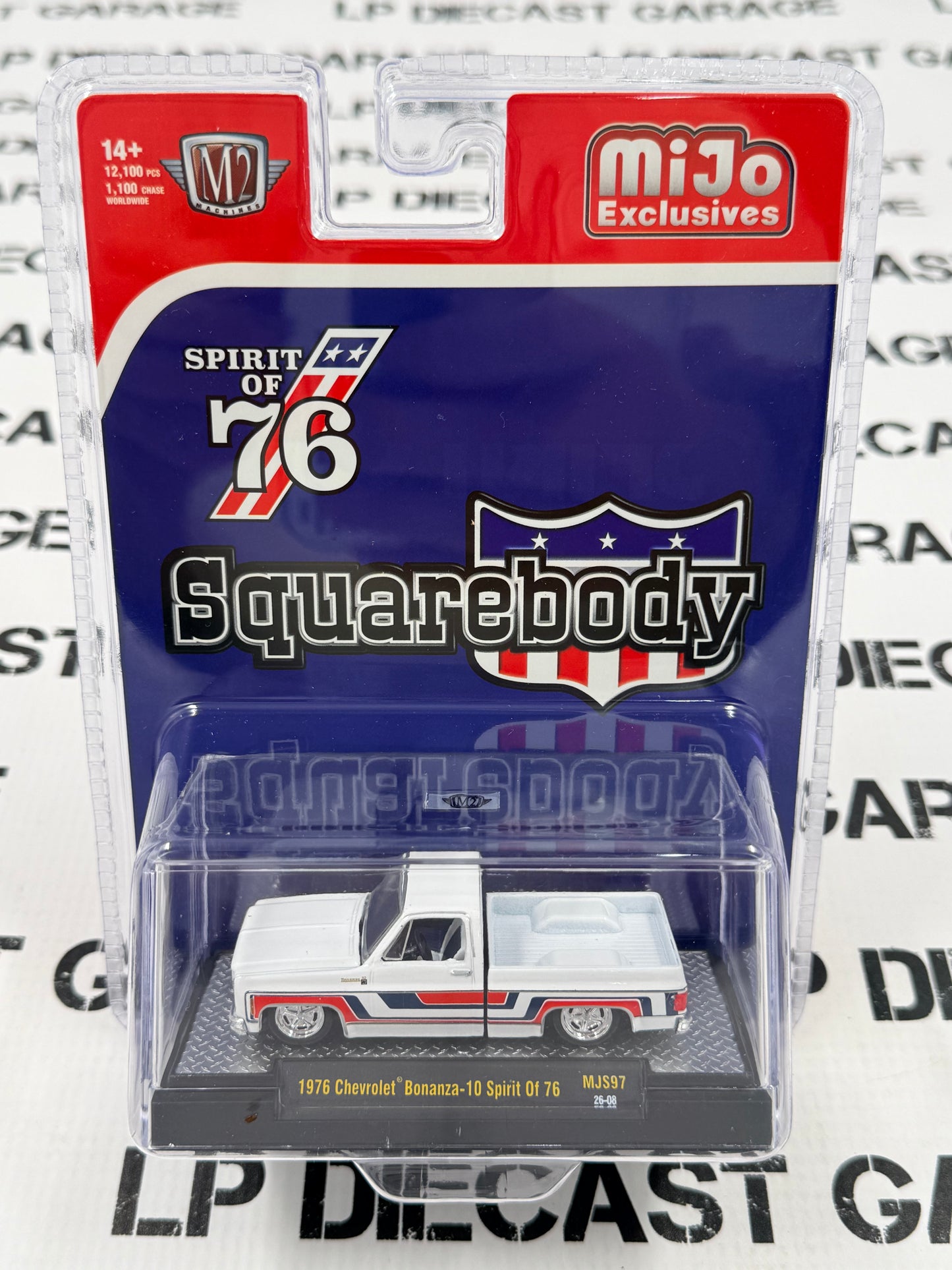 M2 1976 Chevrolet Silverado Bonanza Spirit of 76 White 1:64 Diecast MiJo