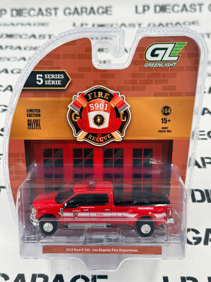 GREENLIGHT 2018 Ford F-350 Los Angeles Fire Dept LA 1:64 Diecast Fire Rescue
