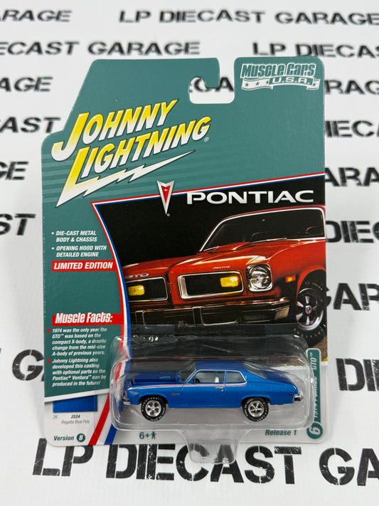 JOHNNY LIGHTNING 1974 Pontiac GTO Blue 1:64 Diecast Muscle Cars USA