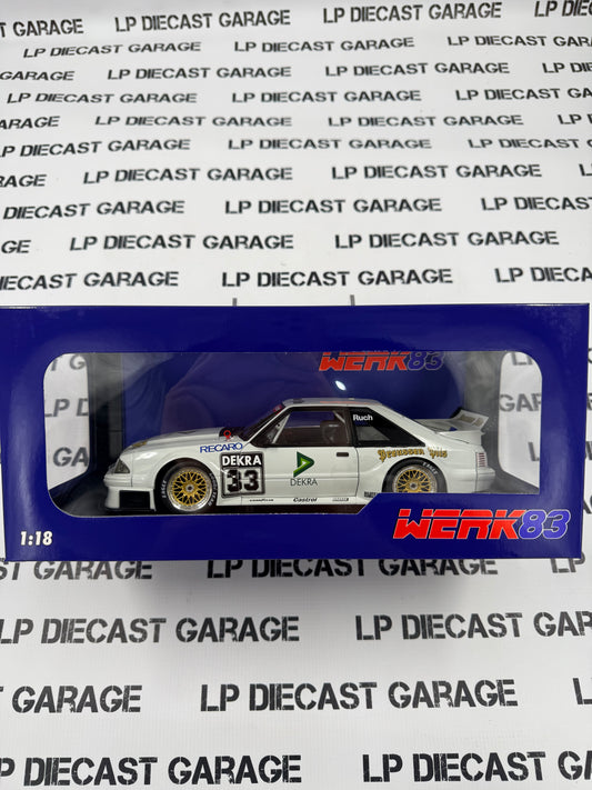 WERK 83 1993 Ford Mustang 5.0 DTM #33 Gerd Ruch M 1:18 Diecast White