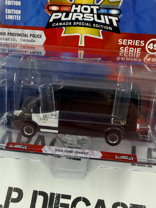GREENLIGHT 2015 Ford Transit Ontario Provincial Police 1:64 Diecast Hot Pursuit