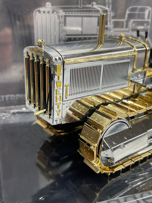 DIECAST MASTERS CAT Twenty Crawler Tractor 100th Chrome/Gold 1:16 Diecast