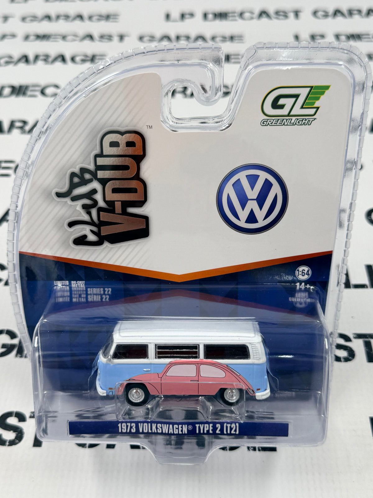 GREENLIGHT 1973 Volkswagen Type 2 T2 Van Beetle 1:64 Diecast Club V-Dub