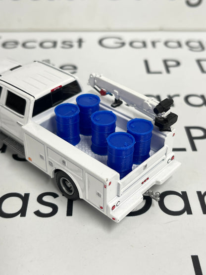 3D Printed Customs Set of 5 Blue Barrels 55 Gallon Drums for 1:64 Diecast