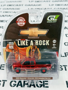CHROME CHASE GREENLIGHT 1998 Chevrolet Silverado 1500 4x4 Victory Red 1:64 Diecast OBT Exclusive