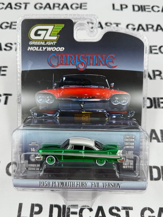 CHASE GREENLIGHT 1958 Plymouth Fury Christine Evil Version 1:64 Diecast Hollywood