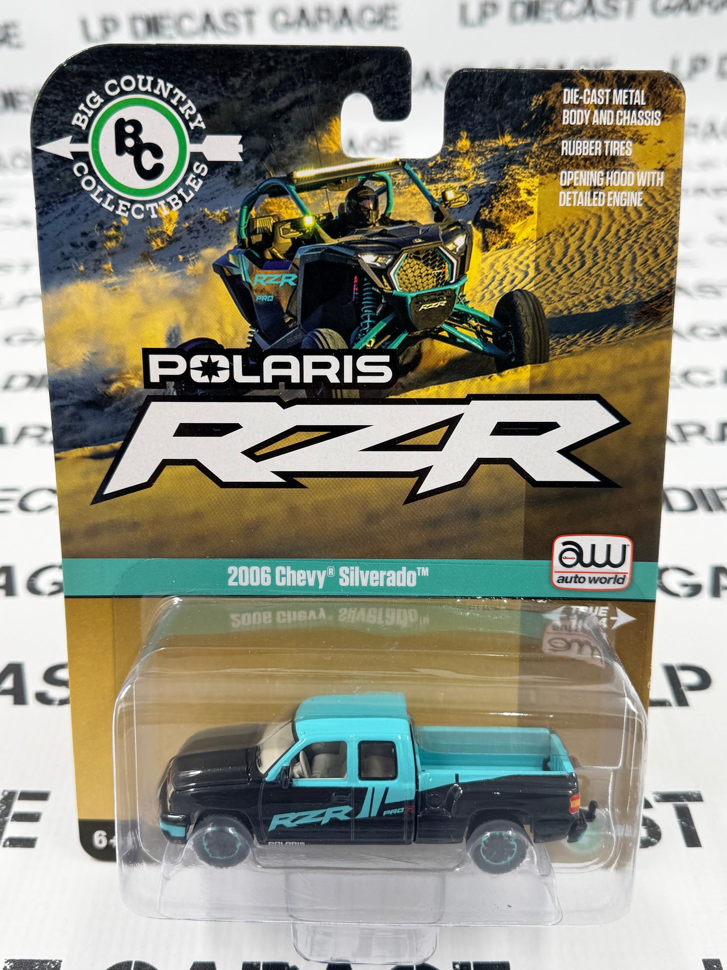 AUTO WORLD 2006 Chevy Silverado Polaris RZR 1:64 Diecast Big Country