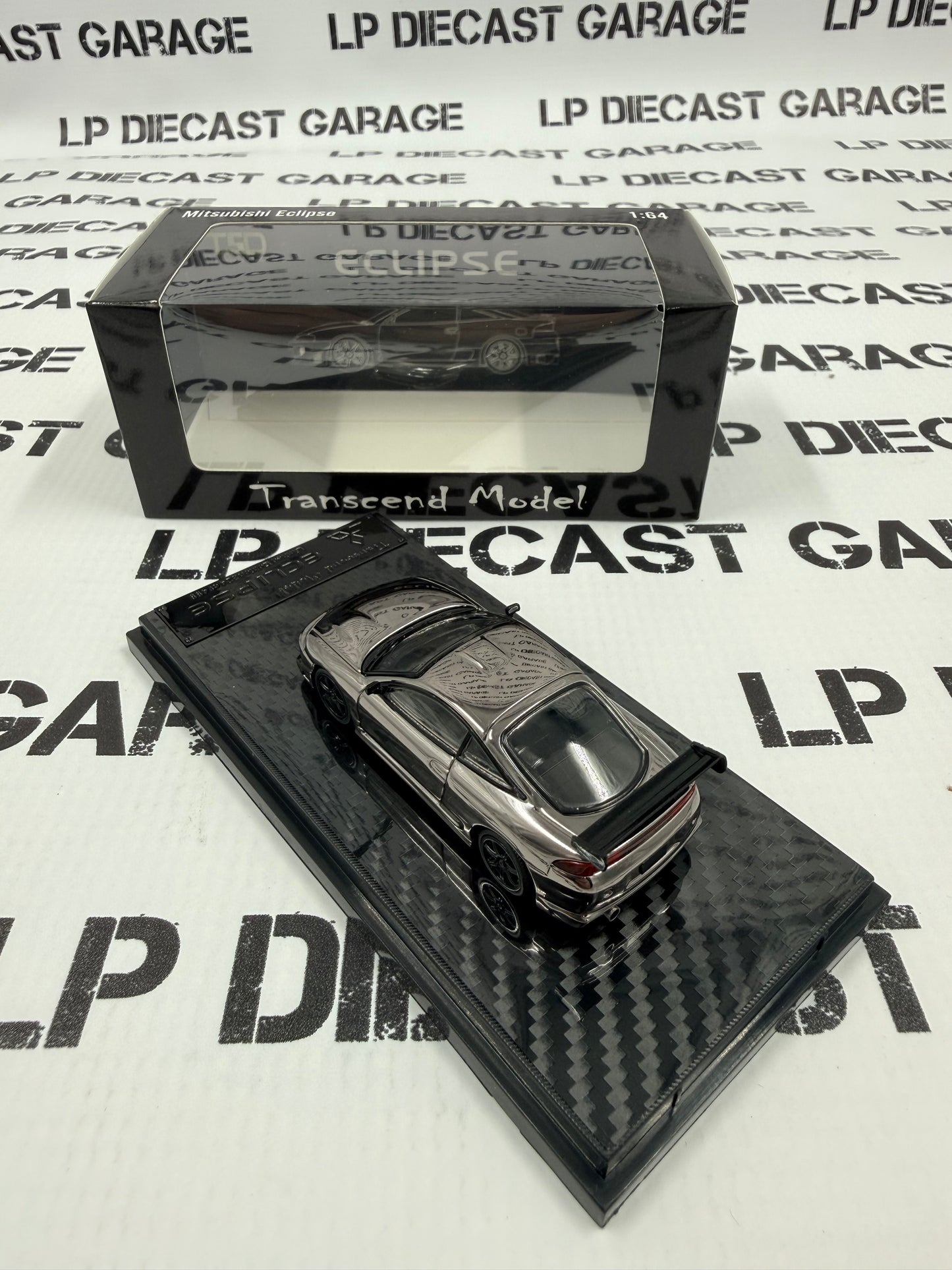 TRANSCEND MODEL 1995 Mitsubishi Eclipse Black Chrome Edition 1:64 Diecast