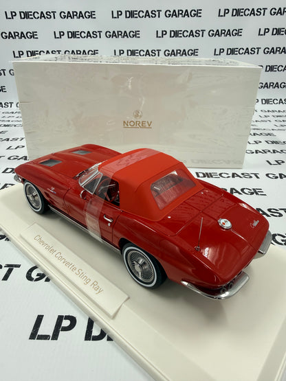 NOREV 1963 Chevrolet Corvette Sting Ray Riverside Red 1:18 Diecast
