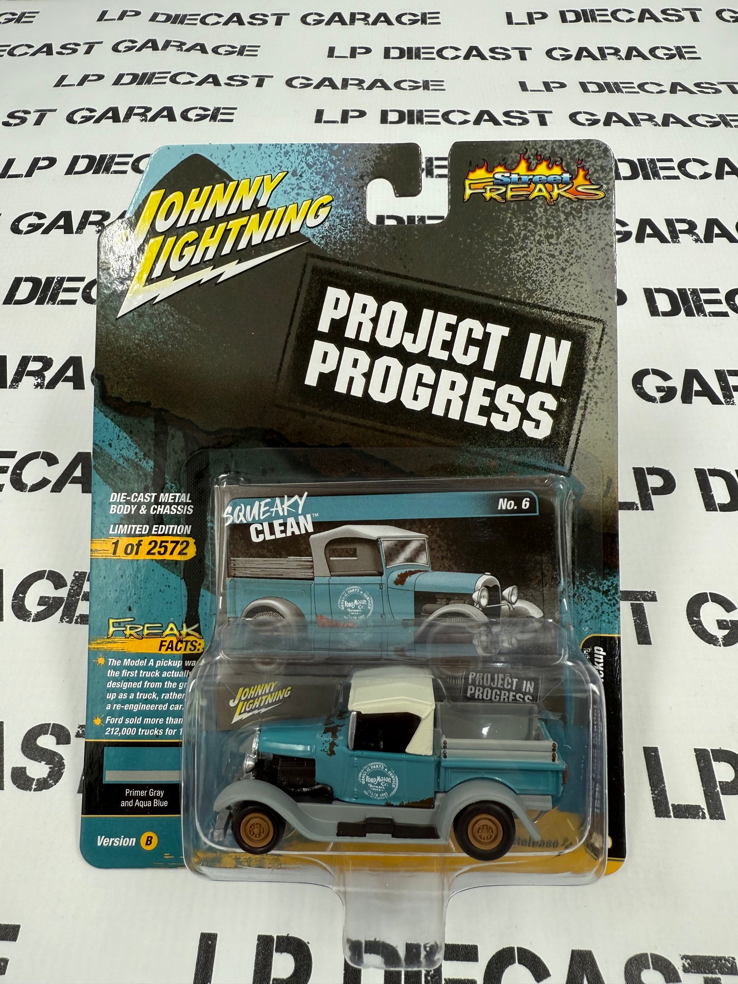JOHNNY LIGHTNING 1929 Ford Model A Pickup Blue Primer Project 1:64 Diecast Street Freaks
