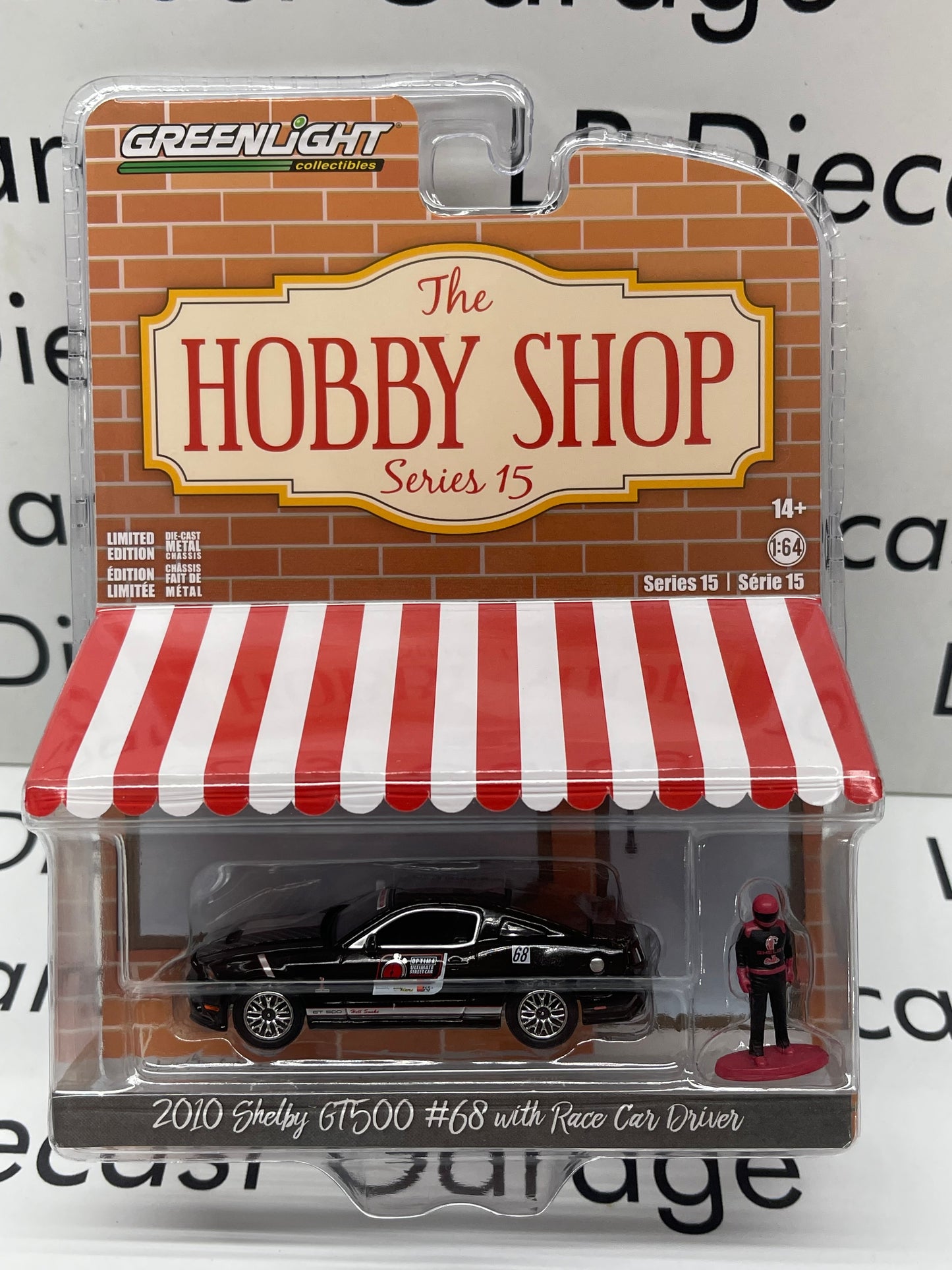 GREENLIGHT 2010 Ford Mustang Shelby GT500 Optima Race Car 1:64 Diecast Hobby Shop