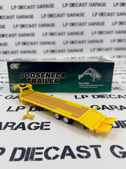 GREENLIGHT Yellow Gooseneck Deckover Trailer Includes Hitch 1:64 Diecast