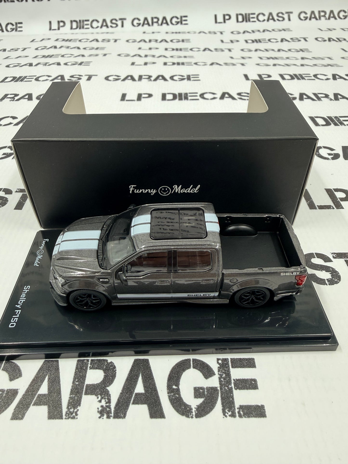 FUNNY MODELS Ford F-150 Shelby Super Snake Grey w/ White Stripe 1:64 Diecast