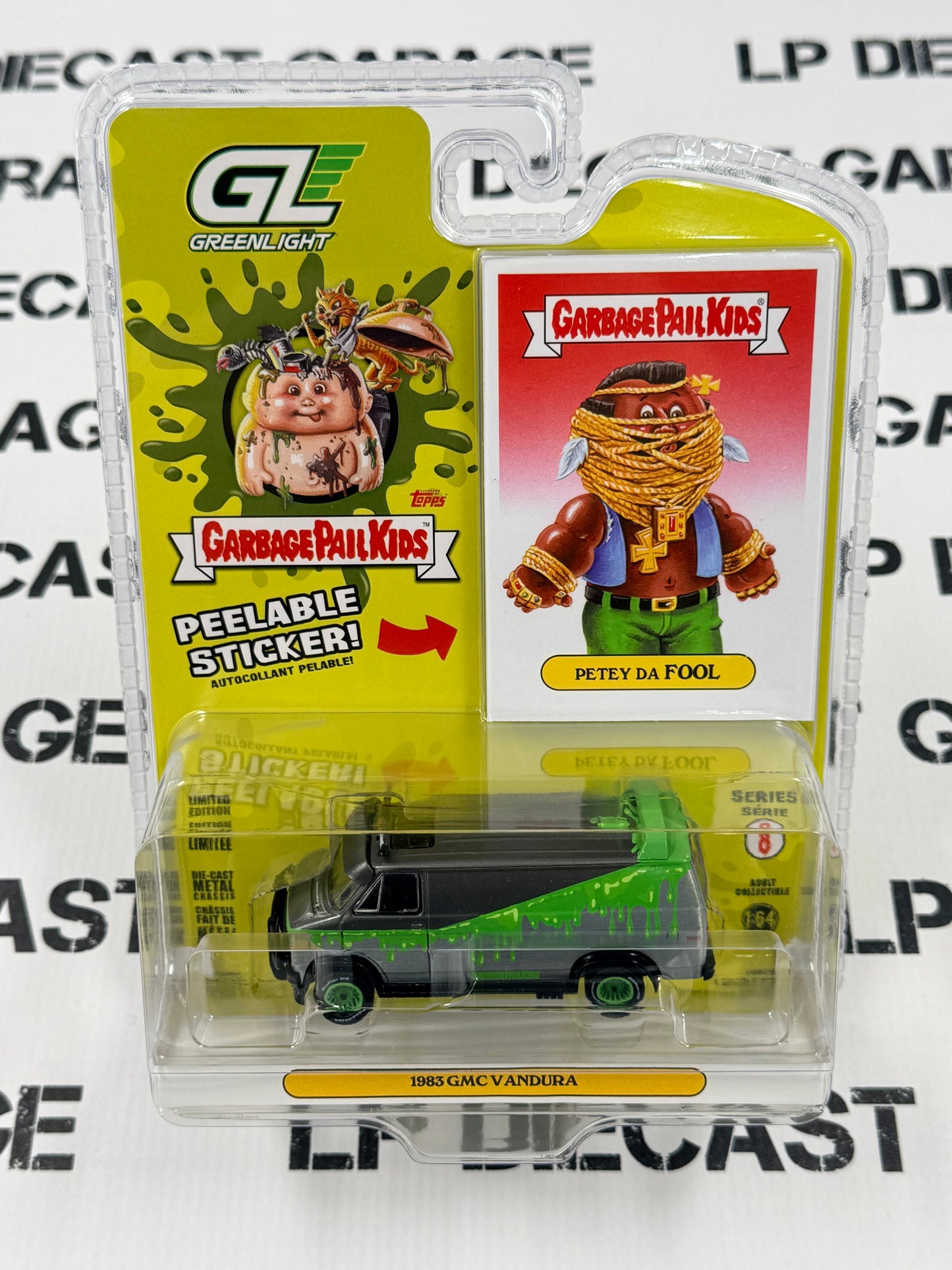 RAW CHASE GREENLIGHT 1983 GMC Vandura Petey Da Fool 1:64 Diecast Garbage Pail Kids