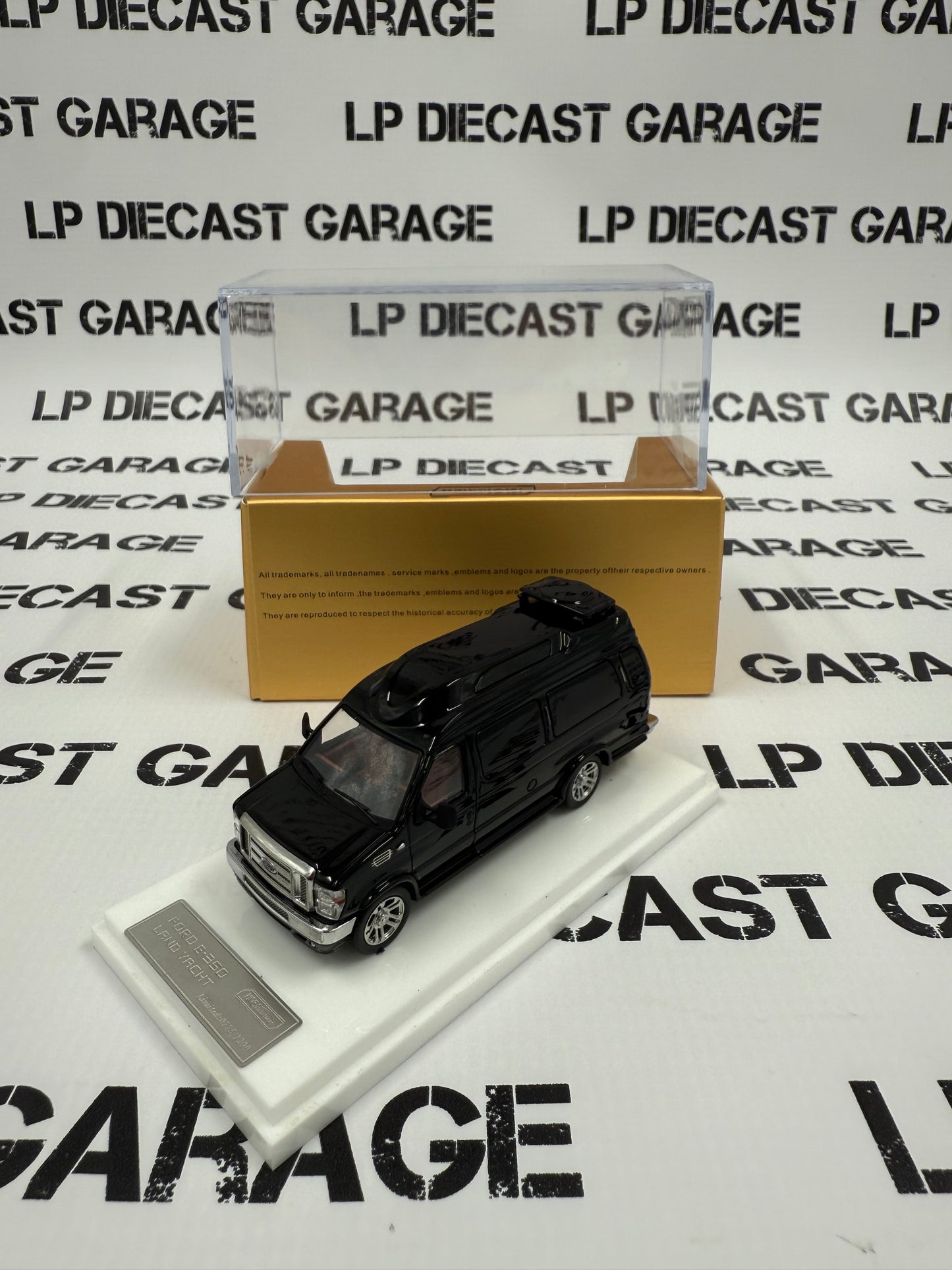 MK Miniatures Ford E-350 Land Yacht Black Motorhome Van 1:64 Diecast