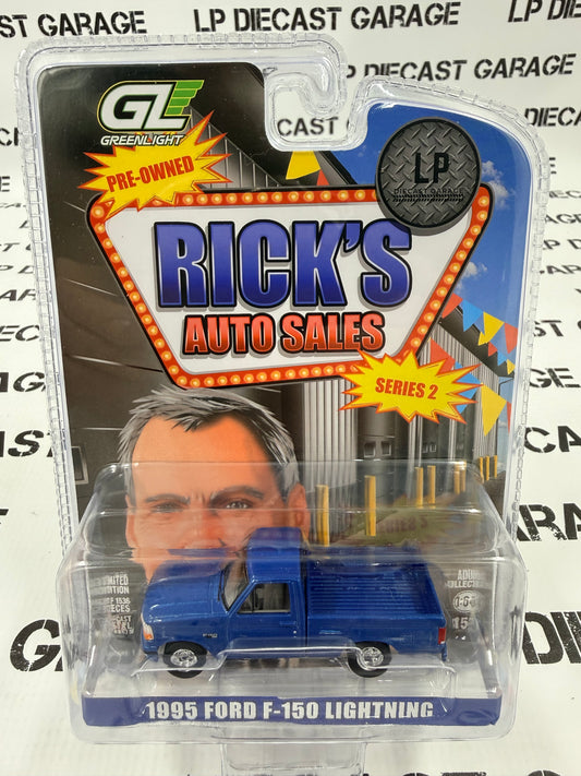 GREENLIGHT 1995 Ford F-150 Lightning Custom Blue LP Exclusive 1:64 Diecast Ricks Auto Sales