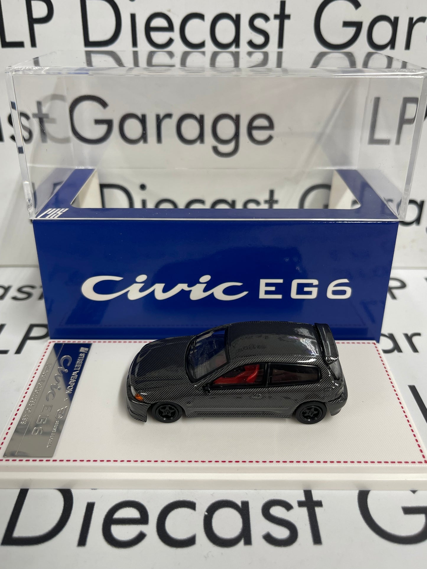 STREET WEAPON Honda Civic EG6 Hatch Carbon Fiber 1:64 Diecast Ghost Player