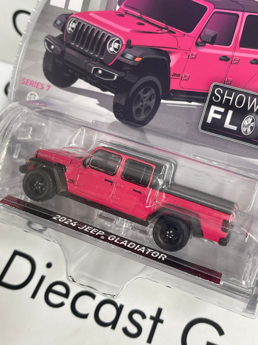 GREENLIGHT 2024 Jeep Gladiator Pink Showroom 1:64 Diecast