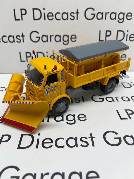 EDICOLA 1980 Pegaso 3040 Yellow Work Truck with Snow Plow and Salt Spreader 1:43 Scale Diecast