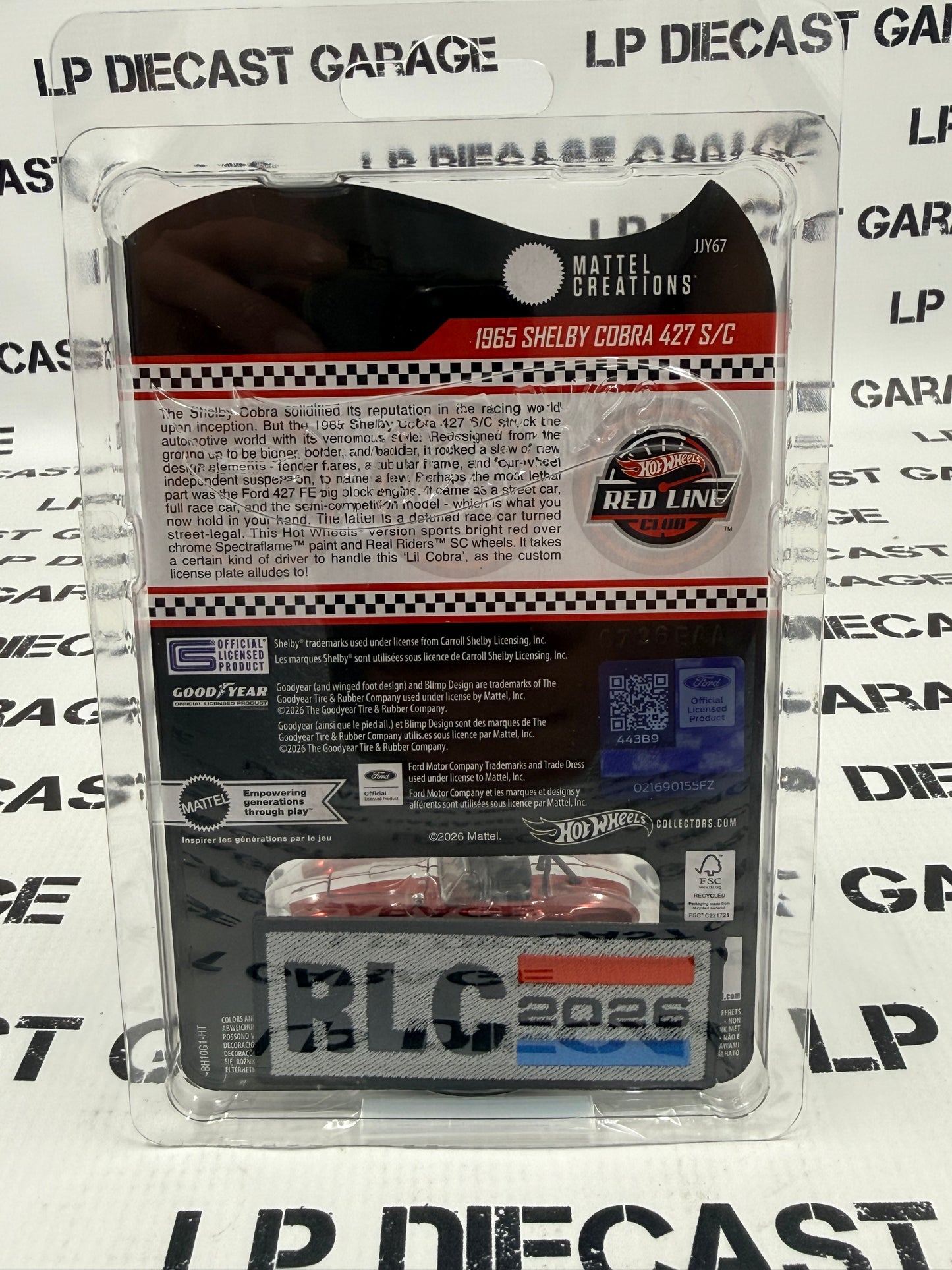 HOT WHEELS 1965 Shelby Cobra 427 S/C Red RLC Collectors 1:64 Diecast