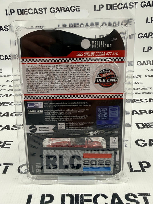 HOT WHEELS 1965 Shelby Cobra 427 S/C Red RLC Collectors 1:64 Diecast