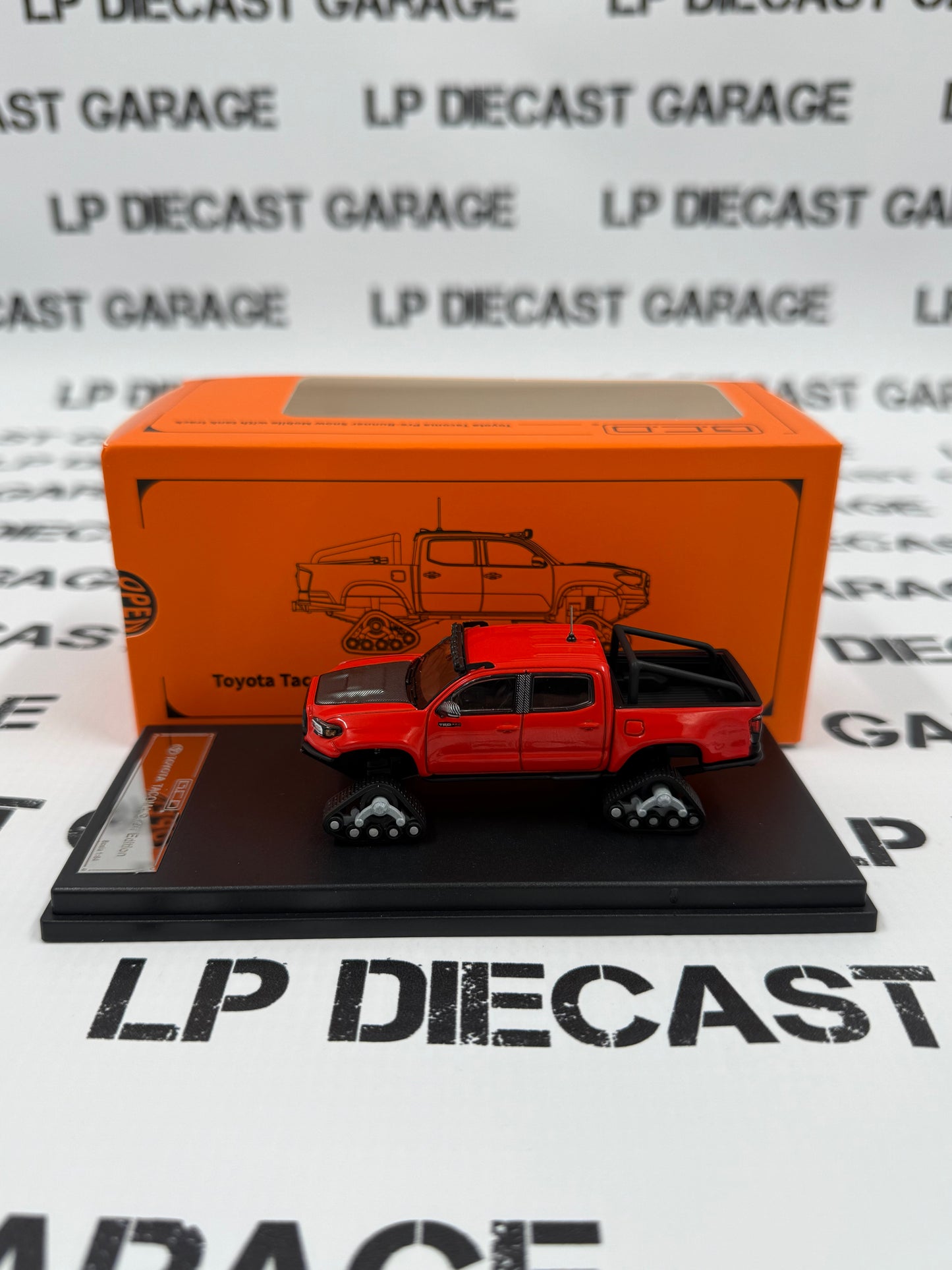GCD 2023 Toyota Tacoma Snowmobile Red with Tracks 1:64 Diecast