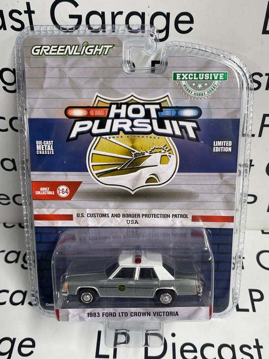 RAW CHASE GREENLIGHT 1983 Ford LTD Crown Victoria Border Patrol 1:64 Diecast Hot Pursuit