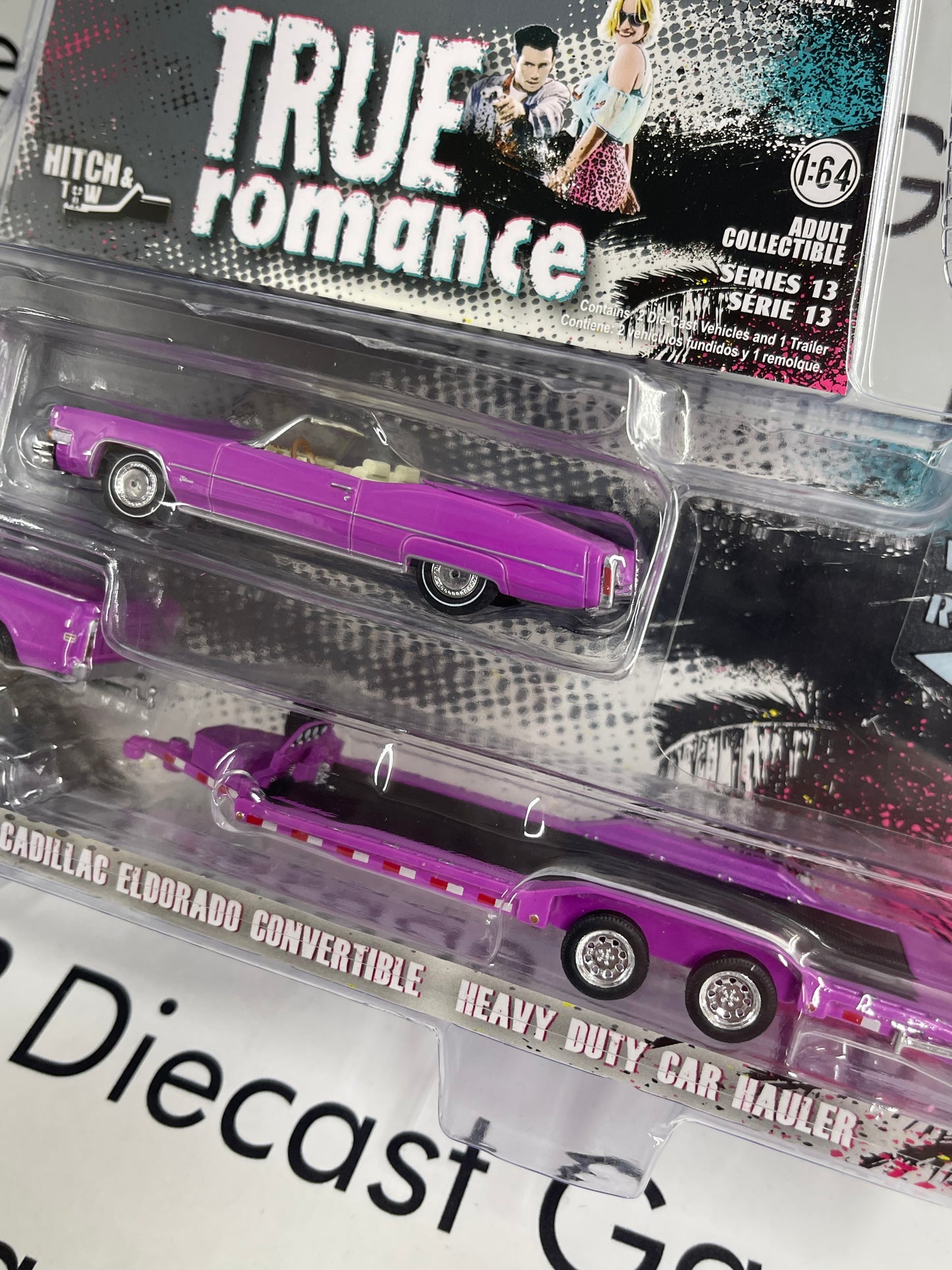 GREENLIGHT 1972 Chevrolet C-30 1974 Cadillac Pink True Romance 1:64 Diecast