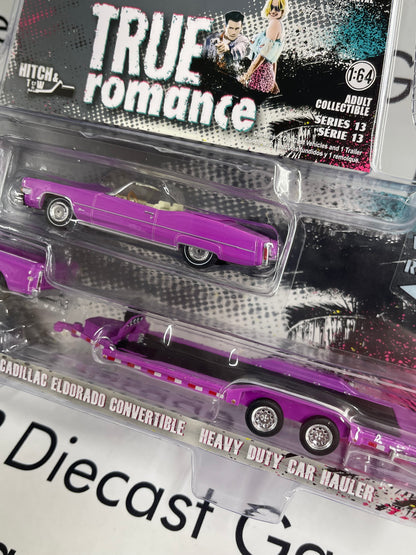 GREENLIGHT 1972 Chevrolet C-30 1974 Cadillac Pink True Romance 1:64 Diecast