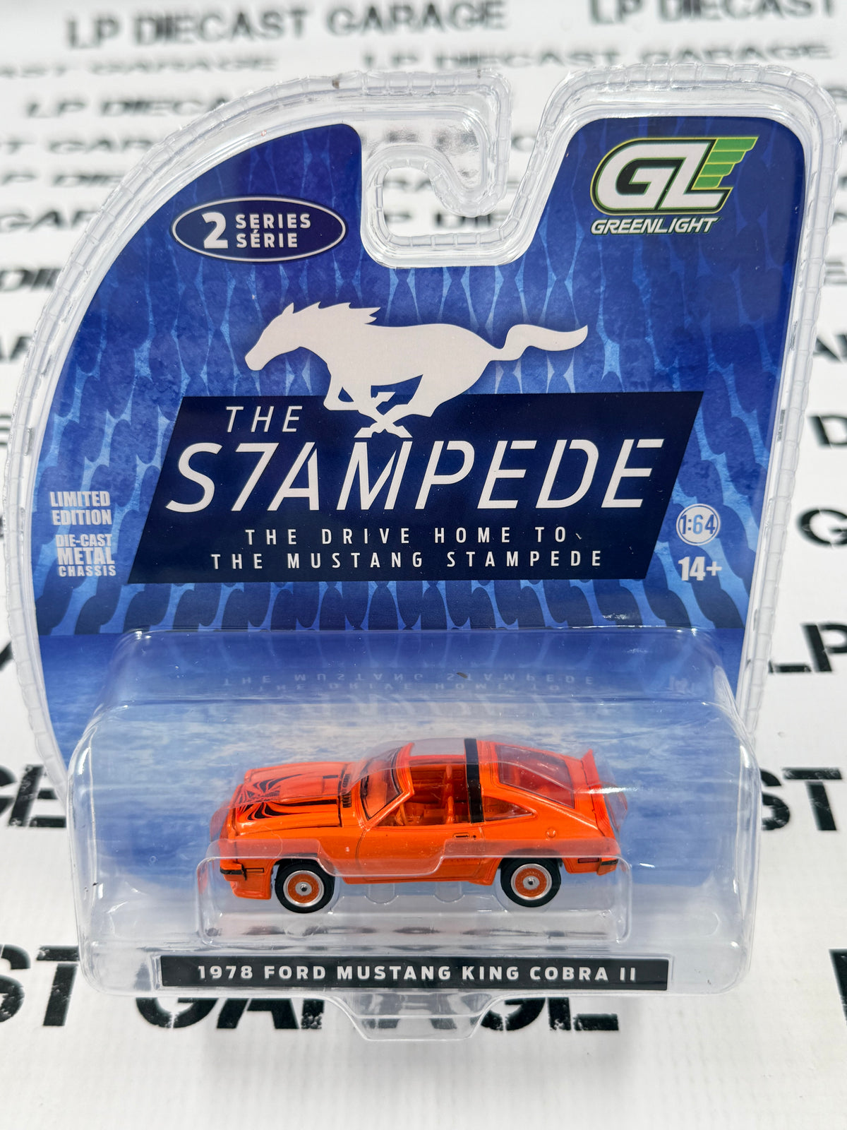 GREENLIGHT 1978 Ford Mustang King Cobra II Tangerine 1:64 Diecast Stampede Series 2