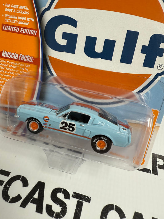 JOHNNY LIGHTNING 1967 Ford Mustang GT-500 Gulf Light Blue 1:64 Diecast Muscle Cars USA