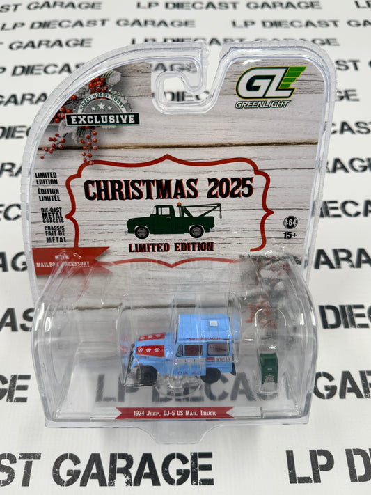 GREENLIGHT 1974 Jeep DJ-5 Mail Truck w/ Mailbox 1:64 Diecast Christmas 2025