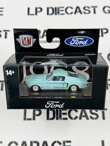 M2 1968 Ford Mustang GT 390 Light Blue 1:64 Diecast Detroit Muscle