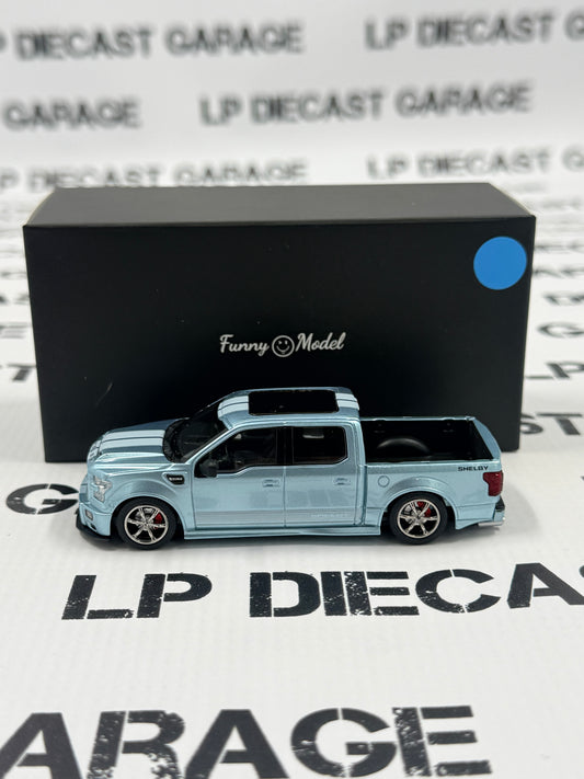 FUNNY MODELS Ford F-150 Shelby Super Snake Baby Blue w/ White Stripe 1:64 Diecast