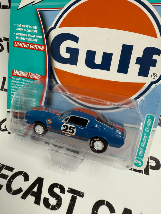 JOHNNY LIGHTNING 1967 Ford Mustang GT-500 Gulf Dark Blue 1:64 Diecast Muscle Cars USA
