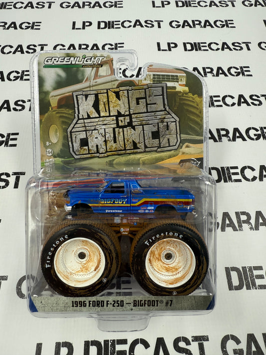 GREENLIGHT 1996 Ford F-250 Bigfoot #7 Dirty 1:64 Diecast King of Crunch