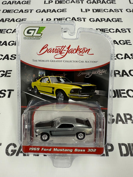 RAW CHASE GREENLIGHT 1969 Ford Mustang Boss 302 Yellow 1:64 Diecast Barrett Jackson