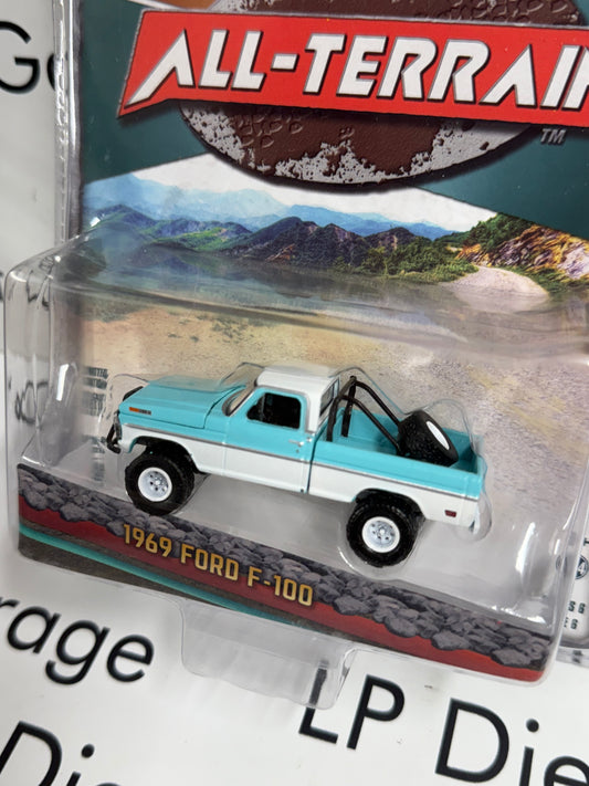 GREENLIGHT 1969 Ford F-100 Blue & White All Terrain 1:64 Diecast