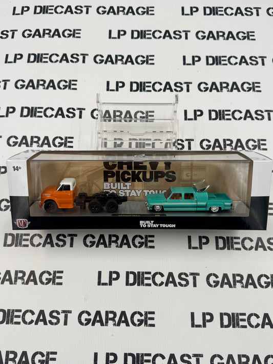 M2 Haulers 1970 Chevrolet C60 & 1974 Chevrolet Cheyenne Super 30 Blue 1:64 Diecast