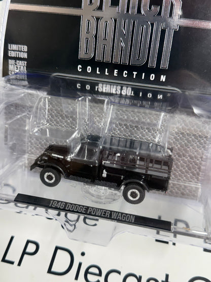 GREENLIGHT 1946 Dodge Power Wagon Fire Truck 1:64 Diecast Black Bandit