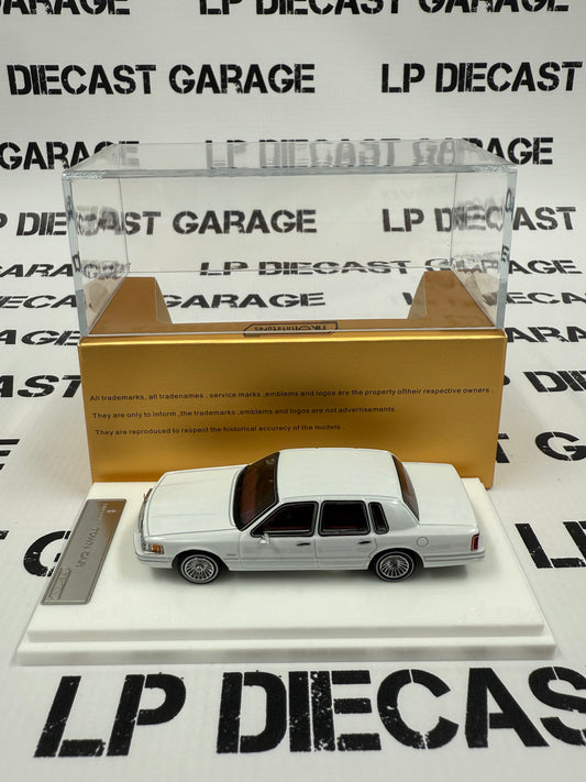 MK Miniatures 1992 Lincoln Town Car Luxury White 1:64 Diecast