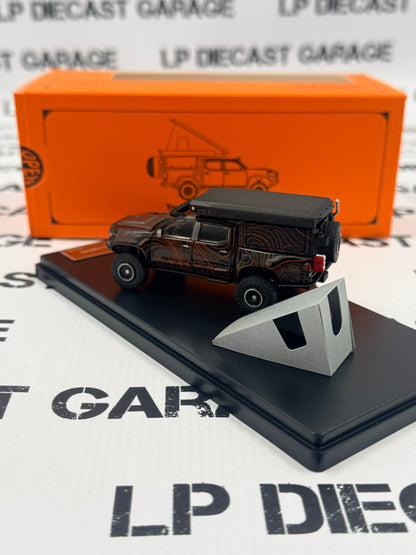 GCD 2023 Toyota Tacoma Camper Black w/ Design 1:64 Diecast