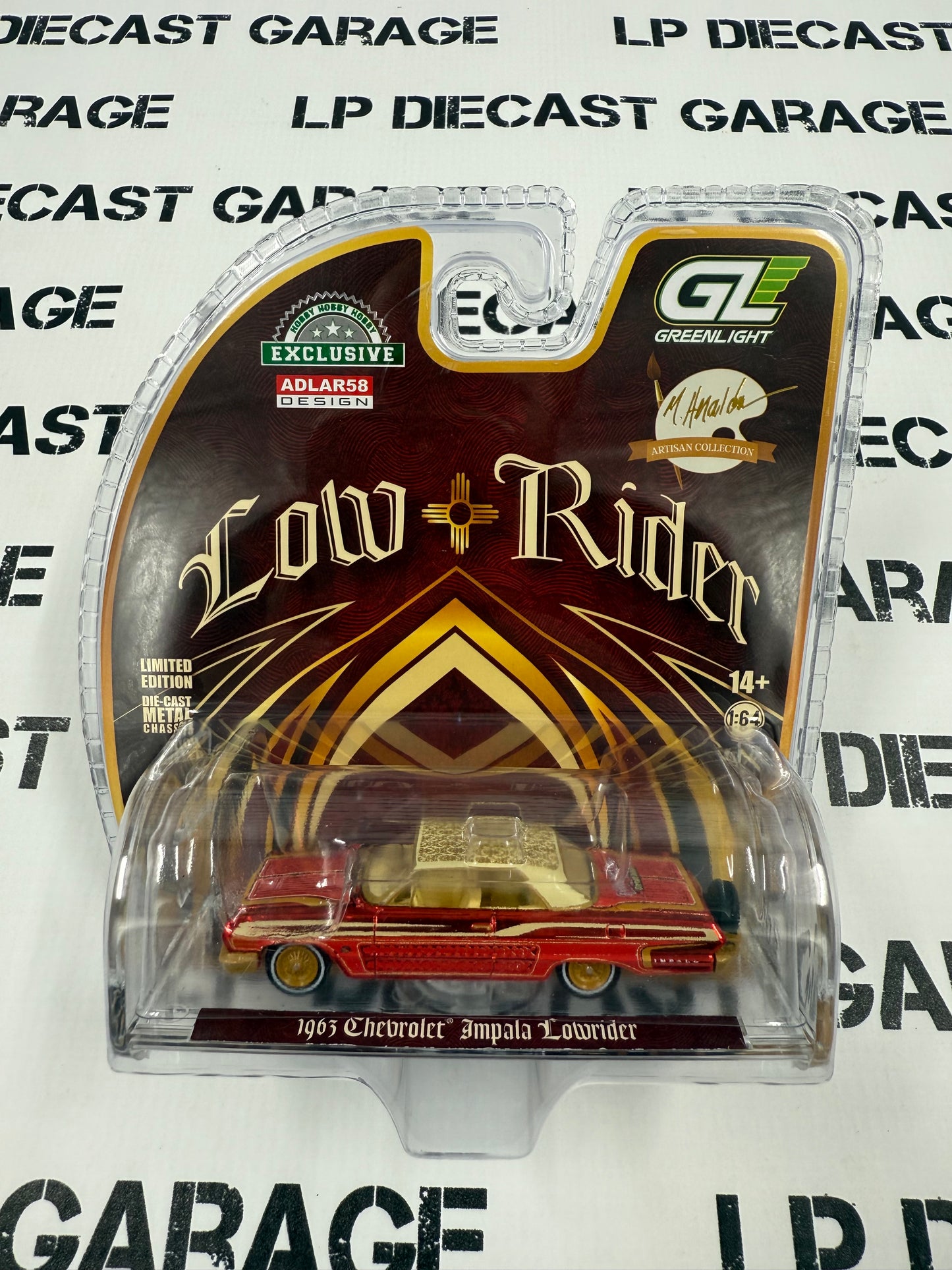 CHROME CHASE GREENLIGHT 1963 Chevrolet Impala Lowrider 1:64 Diecast Michael Heralda Exclusive